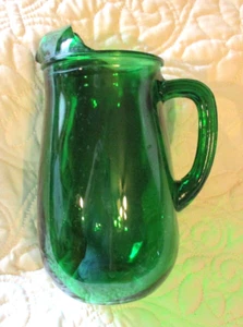 MCM Anchor Hocking Forest Green 8" Pitcher Ice Lip 22oz - Picture 1 of 4