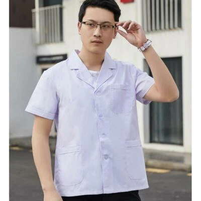 Summer White Coat Men Women Doctor Nurse Jacket Medical Lab Uniform Work Clothes - Image 1 of 2