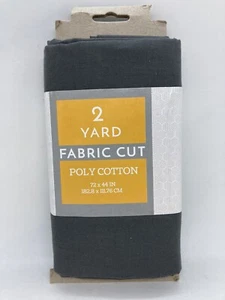 2 Yard Poly Cotton Fabric Cut 72" x 44" Dark Gray - Picture 1 of 1