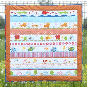 Cheerful and Colorful Baby Patchwork Quilt – Handmade Gift for Kids 110x111cm - Picture 1 of 6