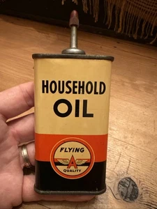 Lata de aceite Flying A Household de colección rara de 4 oz. Engrasador - Imagen 1 de 7
