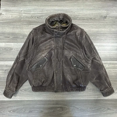 Vintage Leather Bomber Jacket Adult XL Pelle Studio Lined Thinsulate Grunge 90s - Image 1 of 4