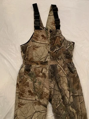 Russell Outdoors Camo Bib Quilted Lined Insulated Overalls Kids XL 18-20 - Image 1 of 4