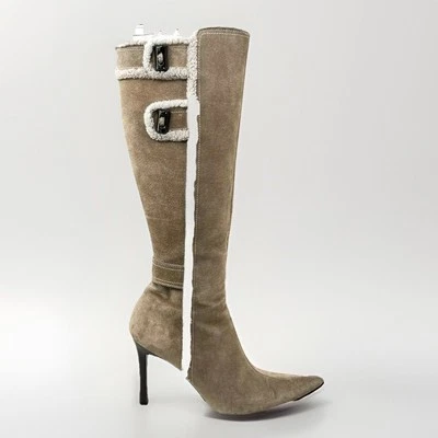 VII XII XXX Saint Tropez Knee High Leather Suede Stiletto Heel Boots Sz 5.5 US - Image 1 of 4