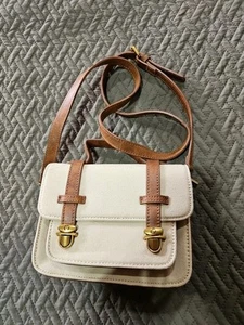 Brandy Melville Ivory leather Messenger handbag - Picture 1 of 8