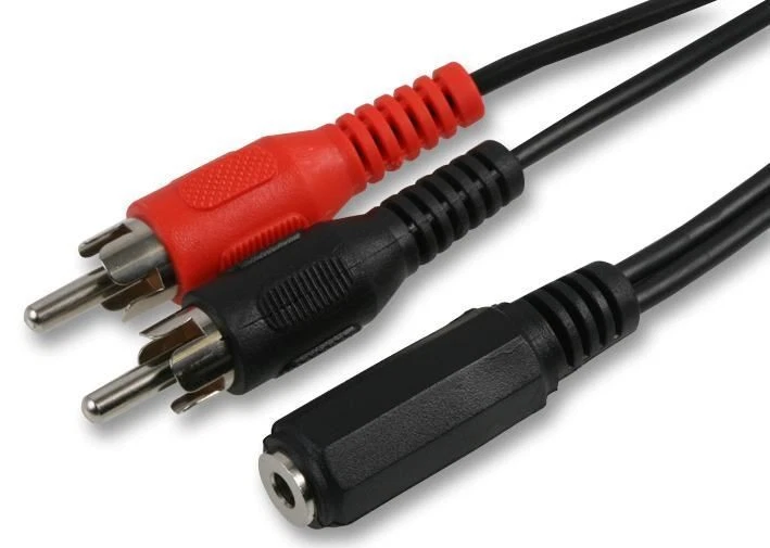 Kabel PRO SIGNAL - Femal Jack Stereo 3.5mm ke 2x Male Phono (RCA), 1m Hitam - Image 1 of 1