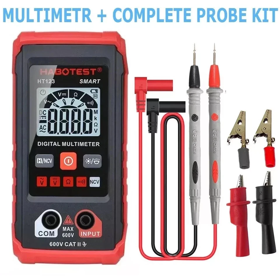 Digital Multimeter AC DC Voltmeter Ammeter Ohmmeter Volt Tester Meter WITH PROBE - Image 1 of 4