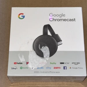 Google Chromecast 3rd Generation Charcoal GA00439-US Brand New Sealed - Picture 1 of 7