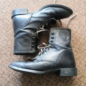 Ariat Paddock Boots 32501 Lace Up Black Leather Mens Size 9 D - Picture 1 of 6