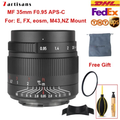 7artisans 35mm F0.95 APS-C MF Lens for EOS-M/EOS-R/X/Z/E/M43 M4/3 mount Cameras - Image 1 of 4