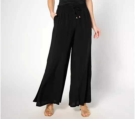 #133 Jantzen Petite Woven Pull-On Wide Leg Cover-Up Pants Size Petite XXS - Image 1 of 1
