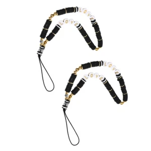  2 Pcs Mobile Phone Bracelet Lanyard Lovers Cell Pendant Cellphone Beaded - Zdjęcie 1 z 9