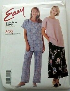 Easy Stitch 'n Save 8032 Top, Pants Skirt Sizes 18, 20, 22, 24 Free Shipping