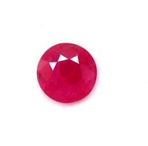 Natural Ruby 8 mm Round Cut 2.23 CTS Faceted Loose Certified Gemstone - Picture 1 of 6