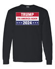T-shirt à manches longues Donald J Trump 2024 PRESIDENT, FABRIQUÉ AUX ÉTATS-UNIS, LIVRAISON GRATUITE