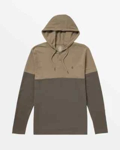 Volcom Nunez Colorblocked Mens hooded Thermal Teak M NWT - Picture 1 of 2