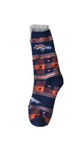 Denver Broncos For Bare Feet NFL Crew Socks Large 10-13 FREE SHIPPING - Picture 1 of 5
