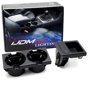 2pc Black No Rubber Coating Cup Holder & Armrest Coin Tray For BMW E46 3 Series - Picture 1 of 9