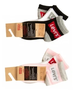 Baby girl sock LEVI'S 3 pairs socks ghost shoe pair girl boy with logo item UL00 - Picture 1 of 5