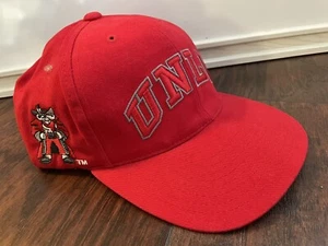 Vintage 90s UNLV Running Rebels Red Stitched Snapback Hat - Embroidered Rare - Picture 1 of 5