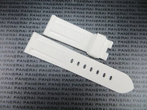 Nuevo 24mm Auténtico PANERAI Correa de Goma Blanco Buzo Reloj Correa Tang Hebilla R - Imagen 1 de 5