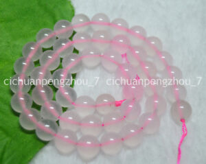 Natural 8mm Light Pink Rose Quartz Gemstone Round Loose Beads 15'' Strand