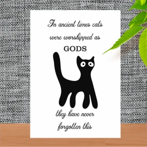 Cat Lovers, Cat Worshipping, Unframed Gift, Print Present - Picture 1 of 2