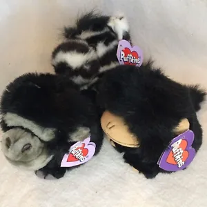 Puffkins lot of 3 jungle plush: 5" Max Gorilla, Milo Monkey & Zack Zebra w tags - Picture 1 of 5