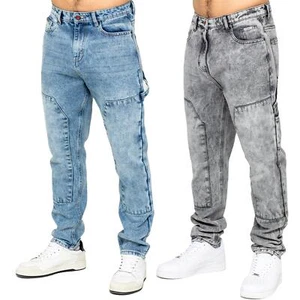 Pantalones de mezclilla para hombre de pierna recta Enzo calce regular informales de algodón - Imagen 1 de 20