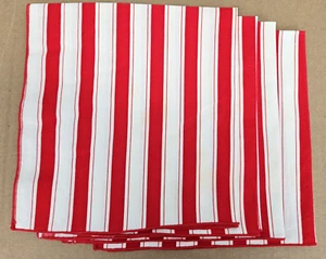 4 rot weiß quadratisch gestreifte Stoffservietten Picknick 16”X 16” - Bild 1 von 5