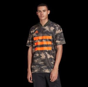 Adidas Men's Camo Orange Graphic Tee Jerseys Football/Soccer Shirt Sz Medium,