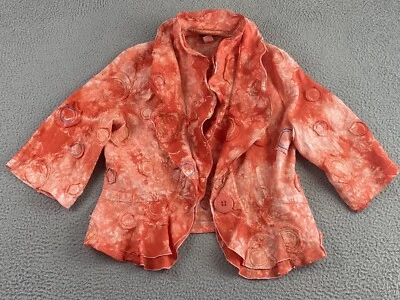 DISEÑO HOY Formable Cuello Volantes Rosetas Peplum Chaqueta Art-to-Wear Grande Foto 1 de 4