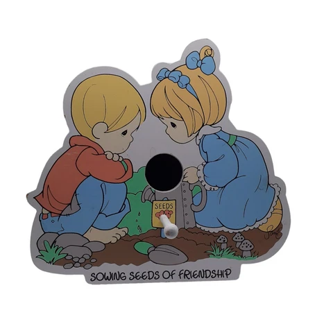 Precious Moments Real Birdhouse Kids Sowing Seeds of Friendship Garden Decor Cover
