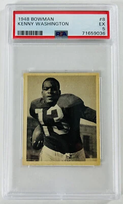 1948 Bowman #8 Kenny Washington Football Card NFL LA Rams UCLA PSA 5 EX - Image 1 of 2