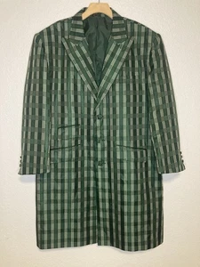 Gianni Vironi Blazer Traje Abrigo Deportivo 44R 38W Verde Chaqueta a Cuadros Para Hombres 3 Botones - Imagen 1 de 14