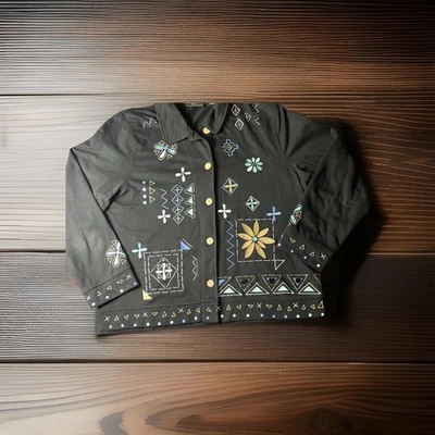 Chaqueta De Colección Onque Informal Multicolor Bordada Southwestern Para Mujer’s Talla XL Foto 1 de 4
