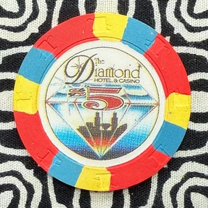 Diamond Hotel 5 $ Paulson Hersteller Muster Werbung Casino Chip V718 - Bild 1 von 2