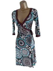 Jane Norman Turquoise & Brown Tribal Print Dress – Size 10 (Fits 8/10) BNWT - Picture 1 of 7