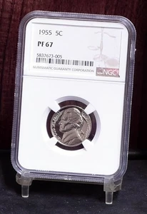 1955 Jefferson Nickel - NGC PF67 (#60450-L) - Picture 1 of 12