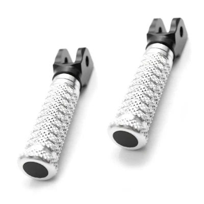 Silver M-Grip Front Rider Footpegs Rest For Harley Davidson SOFTAIL CUSTOM FXSTC - Изображение 1 из 4