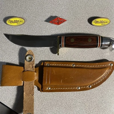 Cuchillo Occidental Raro W66 Sello M EE. UU. Mango de Palo de Rosa con Funda Ver Descripción Foto 1 de 4