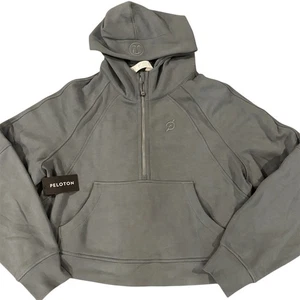 Lululemon Peloton Scuba Half Zip Hoodie Womens XL-XXL Blue Gray Oversized Active - Picture 1 of 13