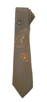 Corbata de colección para hombre bailarina de hula hawaiana pintada a mano estrecha años 50 MCM 53,25" Foto 1 de 4