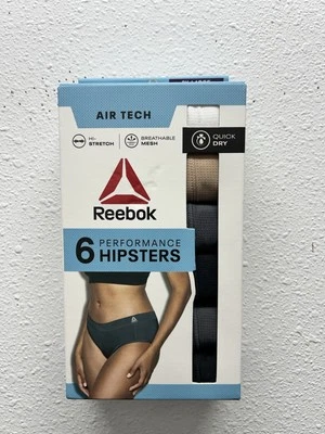 6-Pack REEBOK Women’s XL Hipsters Air Tech Performance Stretch Mesh Underwear - Image 1 of 4