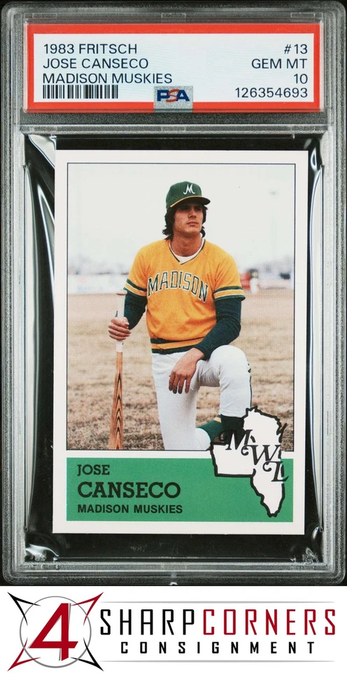 1983 FRITSCH MADISON MUSKIES #13 JOSE CANSECO RC ROOKIE PSA 10 - Image 1 of 4
