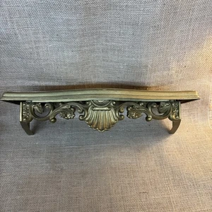 Vintage Hollywood Regency Gold Wall Hanging Shelf Homco Floral Scroll MCM - Picture 1 of 11