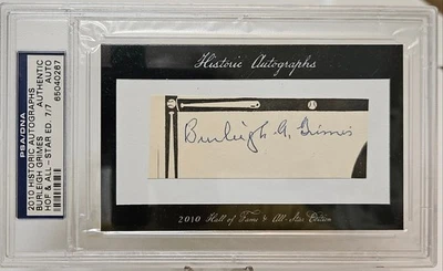 2010 Historic Autographs Burleigh Grimes PSA Authenticated HOF & All Starred 7/7 - Image 1 of 2