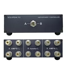 2-Way Stereo Audio AMP Amplifier Speaker Switcher Selector Speaker Switch box P2 - Picture 1 of 6