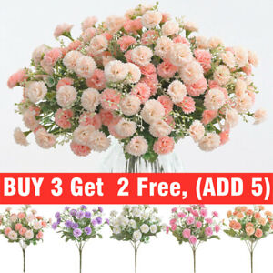 20 HEAD Artificial Silk Peony Fake Flowers Hydrangea Wedding Party Home Decor JA