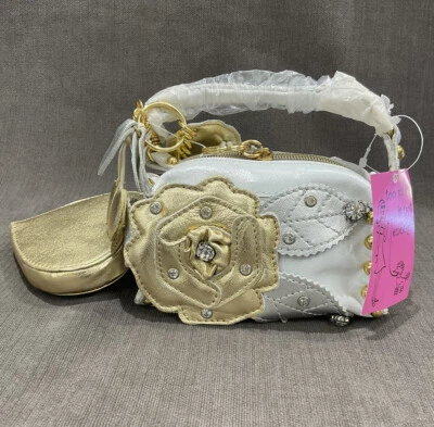 Beverly Feldman Hanging Rose Cherry Leather Ladies Mini- Shoulder Bag NEW - Image 1 of 4